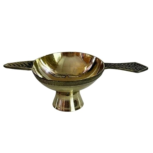 Mini Brass Diya with Incense Holder Holes Mini Brass Diya with Incense Holder Holes